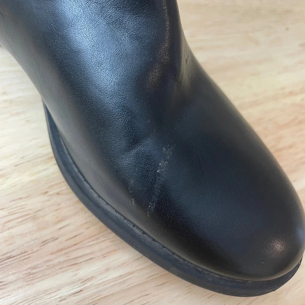 Tommy Hilfiger‎ Black Leather Tall Riding Boots Size 6.5M